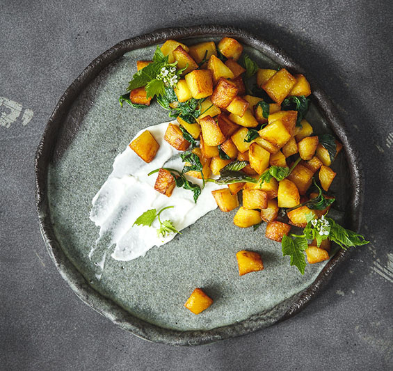 Pommes Sarladaises mit jungem Giersch